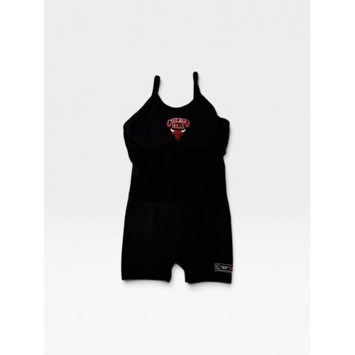Chicago Bulls Γυναικείο Μαύρο Ribbed Romper / Playsuit Vintage NBA Style / Pre-Owned